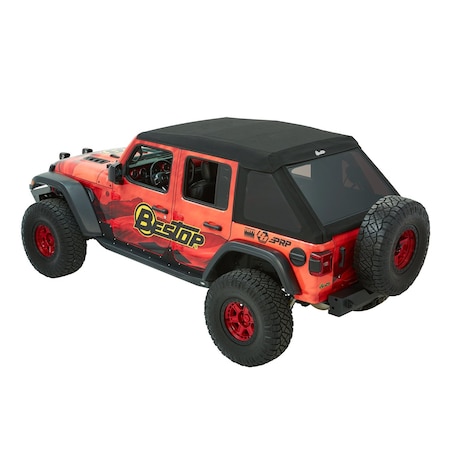Bestop Trektop Ultra Slantback Soft Top For Jeep 2018-Current Wrangler JL 4 Door Black 54925-17